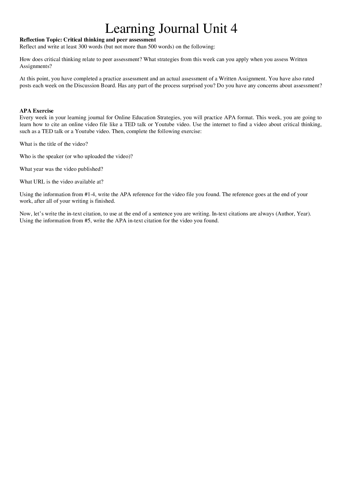 Preview image for University of the People UNIV1001 Online Education Strategies - Learning Journal Unit 4